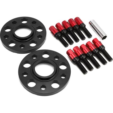 Kit d'entretoises de roue à centrage sur moyeu de 15 mm pour Audi A4/A6/A7/A8/Q5/RS5 (rouge)