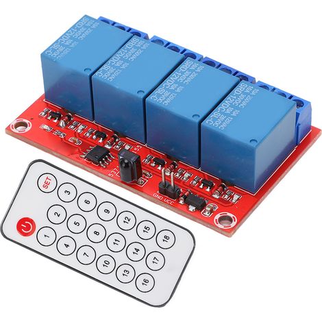 Module relais de réception 4 canaux, émetteur-récepteur infrarouge 4CH, ensemble de commande et de contrôle 12 V (1/5)