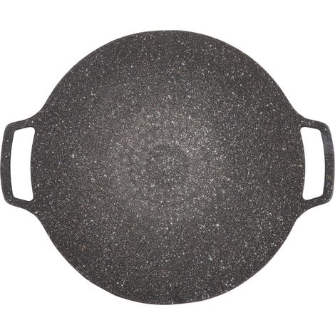 Poêle à Griller Coréenne pour Barbecue, Plaque Chauffante Antiadhésive sans Fumée pour Barbecue, Plaque Chauffante en Alliage D'aluminium pour Barbecue Coréen, Poêle à(Type universel 36cm) (1/5)