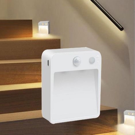 Infrarot-USB-Nachtlicht mit Bewegungsmelder, batteriebetrieben, 2 LEDs, PC-Material, 2 W, neutralweiß, ideal für Flure und Durchgänge. (1/5)
