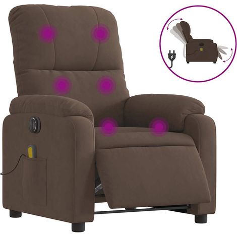 Maison Exclusive - Massagesessel Elektrisch Braun Mikrofasergeweb