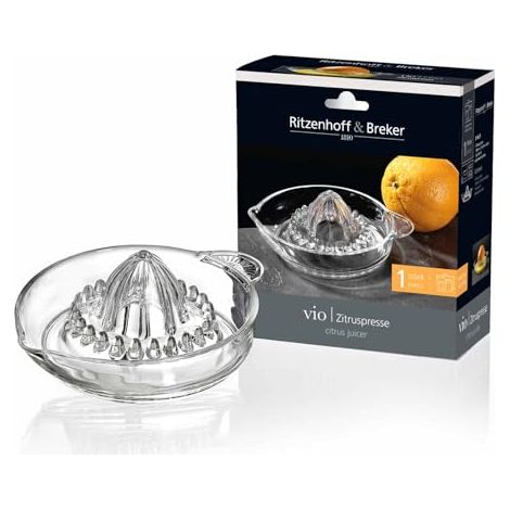 RITZENHOFF & BREKER VIO 820003 PRESSE-AGRUMES AVEC BEC VERSEUR ET ANSE PETIT PRESSE-AGRUMES EN VERRE 50 ML