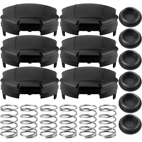 (6 pièces) Kit de ressorts pour couvercle de bobine de tête de coupe-bordures, remplacement du couvercle de bobine pour coupe-bordures à alimentation rapide, pièces détachées pour outils de jardin mot (1/5)