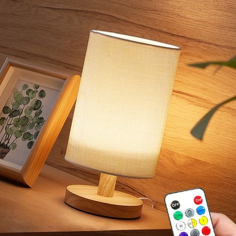 Miniatur-Nachttischlampe mit warmem Licht, modern, LED, USB-betrieben, Tisch- oder Schreibtisch-Nachtlicht, beige Farbe, mit Fernbedienung. (1/5)