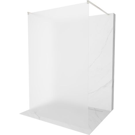 Mexen Kioto freistehende Duschwand 130 x 200 cm, matt 8 mm, gebürstetes Nickel - 800-130-002-97-30