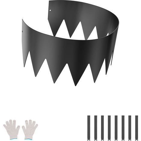 Bordure de Jardin en Acier, Lot de 6 (40 x 8 cm), Résistante à la Rouille, Flexible, Robuste, Facile à Installer, Séparateur pour Parterres et Allées, Noir (1/5)