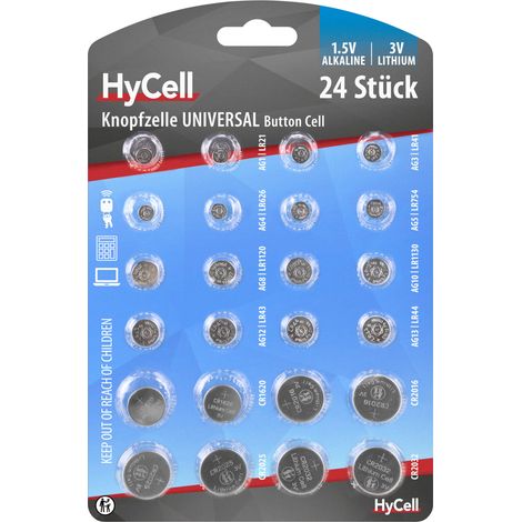 HyCell 24x Knopfzellen-Sparset / verschiedene Größen (1/5)