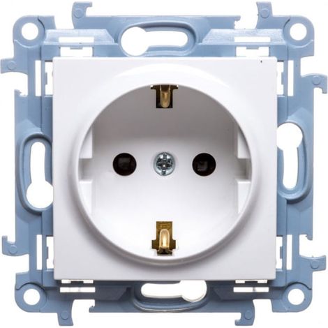 Simon 10 Enchufe individual Schuko con obturador blanco 16A 250V IP20 CGSZ1Z.01/11