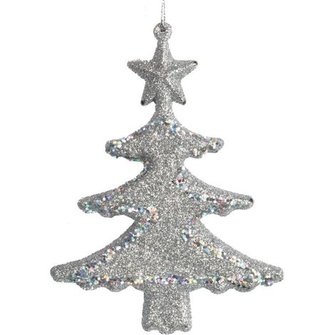 Ciondolo a forma di albero di Natale con glitter, 20 cm (1/2)