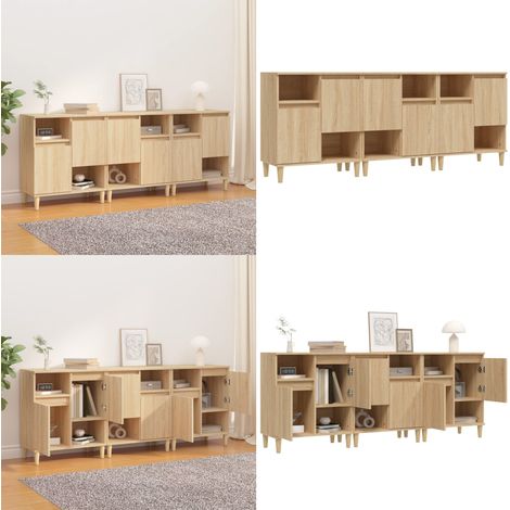 Sideboards 3 Stk. Sonoma-Eiche 60x35x70 cm Holzwerkstoff - Holzbeine - Holzwerkstoff (1/5)