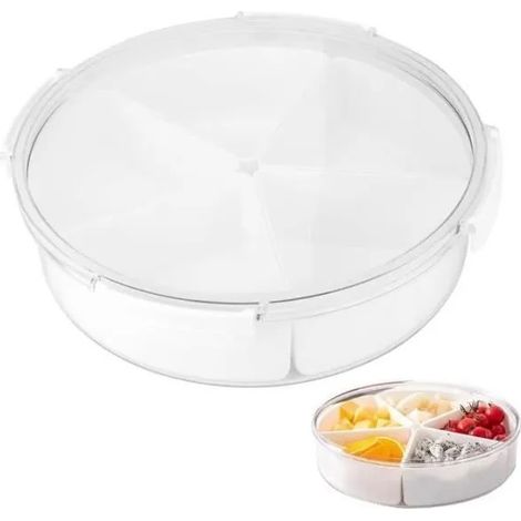 Plateau Collation - Non spcifi - Rond - Couleur Blanc - Matriau PP - Dimensions 26x7.5 cm BLANC BLANC PLATEAU (1/4)