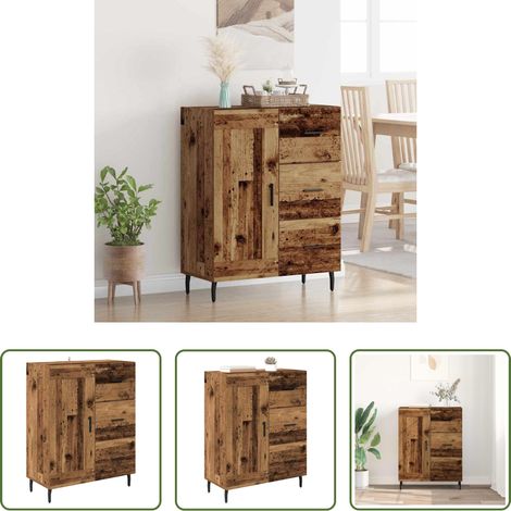 Buffet moderne -  Buffet Bois Ancien 69,5 x 34 x 90 cm Bois d'ingénierie et fer (1/5)