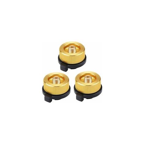 Lot de 3 adaptateurs de connexion gaz extérieure, convertisseur pour bouteille de camping et réchaud – (1/5)