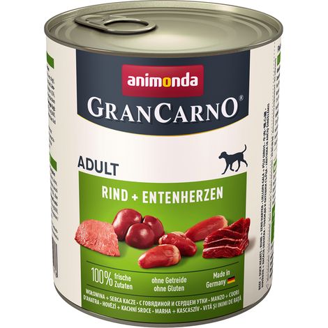 ANIMONDA Grancarno Adult Nourriture humide pour chien au bœuf et aux cœurs de canard 800 g (1/2)