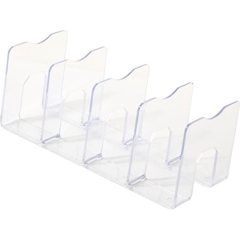 Acrylic Desk Organizer, Clear Acrylic Magazine Rack with Stable Base and Non-Slip Pad for Home, Office, Students, Library (1/5)