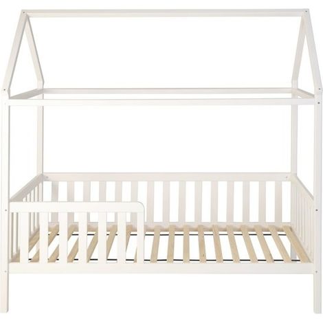 Casa de la cama de la casa cuna Madera con valla 160 x 80 cm (1/4)