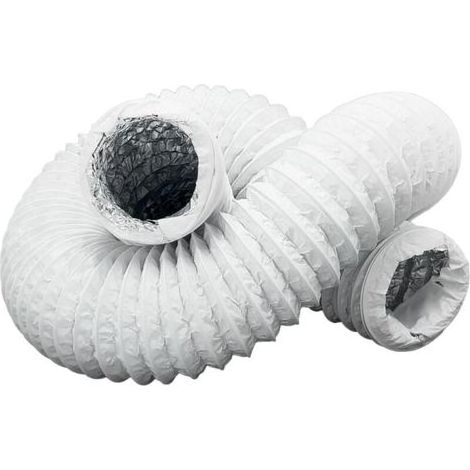 Ulisem Tubo di scarico - isolamento in alluminio - PVC - flessibile - ventole - per condizionatori d'aria, essiccatore (bianco, Ø 150 mm, 5 m) (1/5)