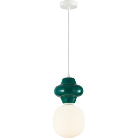 Suspension Art déco céram verte Ø18 E14 Italux Latera (1/4)