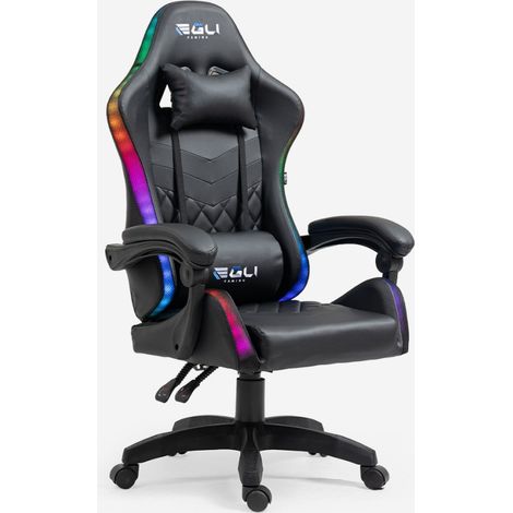 Poltrona gaming ufficio LED RGB ergonomica reclinabile The Horde XL (1/5)