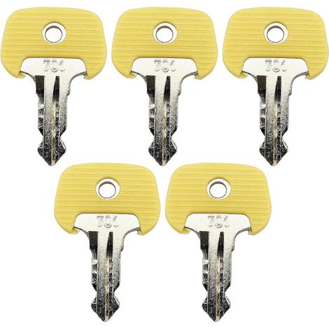 Juego de 5 llaves de encendido de repuesto amarillas 701 para carretilla elevadora Jungheinrich Ant Stapler BT Komatsu Tcm Mic 28520480 (1/5)