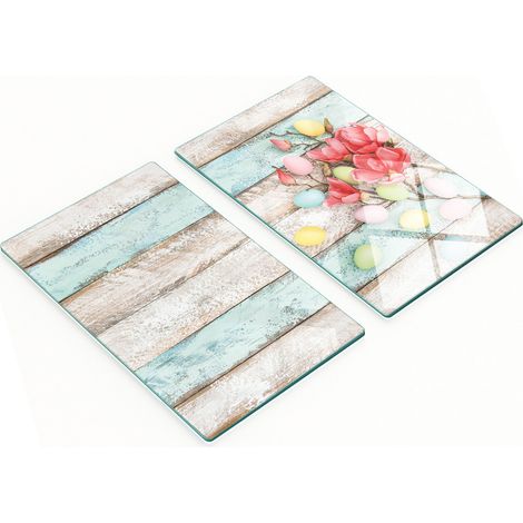 Küchenschneidebretter aus Glas mit dekorativen Osterei-Motiven, 2 x 30 x 52 cm (1/5)