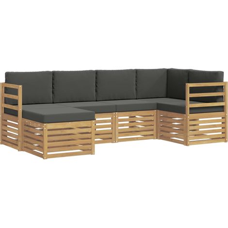 vidaXL Ensemble de canapés d'extérieur 6 pc Blanc et anthracite