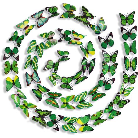 Autocollant Mur Papillon 3D - Décor Murale DIY Réutilisable pour Chambre Mariage Fête Fleurs - 200 Pièces (1/5)