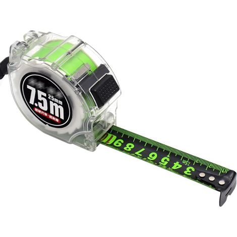 Metre Ruban 7.5m 25 mm Affichage Simple Face Auto Lock Unité Métrique Ruban à Mesurer à Boîtier Transparent pour Diverses Mesures Planes (1/5)