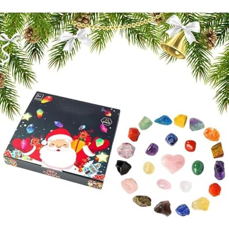 Calendrier de l'Avent de Noël en 24 pierres naturelles de collection en 24 (1/5)