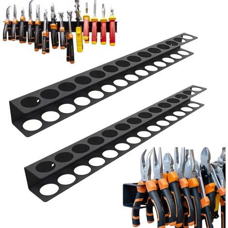 Organisateur Tournevis, 2 Pièces Support Mural, Étagère Murale en Acier, Porte-Outils pour Garage et Sous-Sol (1/5)