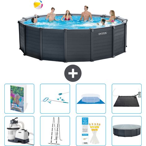 Intex Piscine Graphite Panel Ronde - 478x124 cm - 9-pièces  S583 (1/4)
