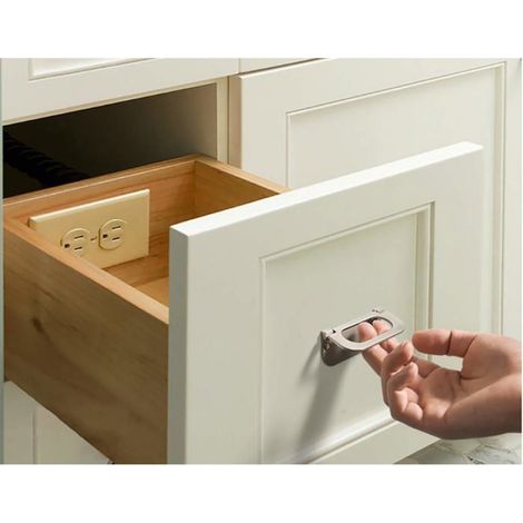 Poignées Invisibles - Acier Inoxydable - Pour Armoire Tiroir Placard Cuisine Chambre - 75 mm - Lot de 4 (1/5)