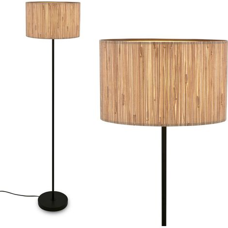 Briloner Slama Stehlampe, Seegras Schirm, Ein/Aus Fußtaster, Boho-Stil, E27 Fassung, Natur, Ø35 x 161 cm
