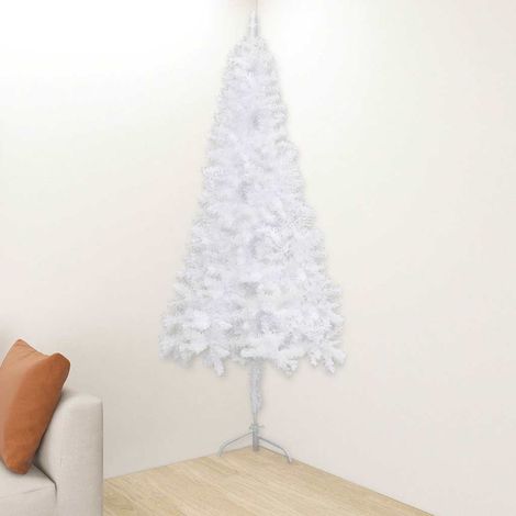 Sapin de Noël artificiel d'angle-Arbre de Noël-Décoration de Fête pour Noël Blanc 240 cm PVC 796146 (1/5)