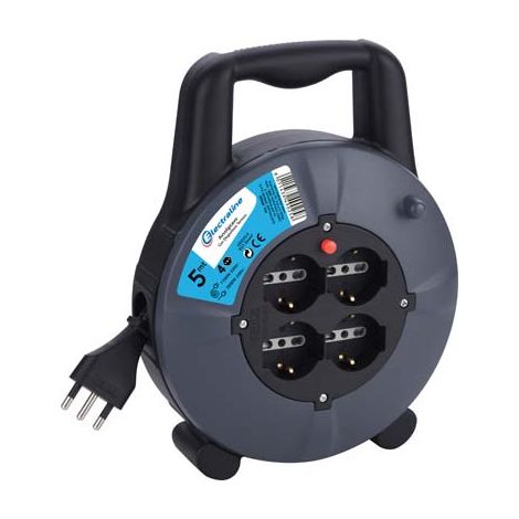 AVVOLGICAVO DOMESTICO ELECTRALINE 2P+T 16A BIPASSO SCHUKO X4 n°XMMQ 3X15 MT 5
