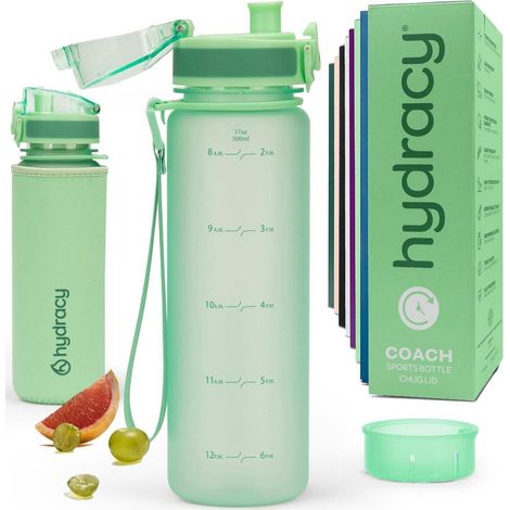 Trinkflasche Fruchteinsatz BPAfrei 500mL Schnelltrink Aqua Grün (1/5)