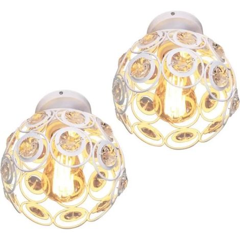 U DO LOT DE 2 Plafonnier Exquis design Moderne Lampe en Cristal Blanc pour Salon (1/4)