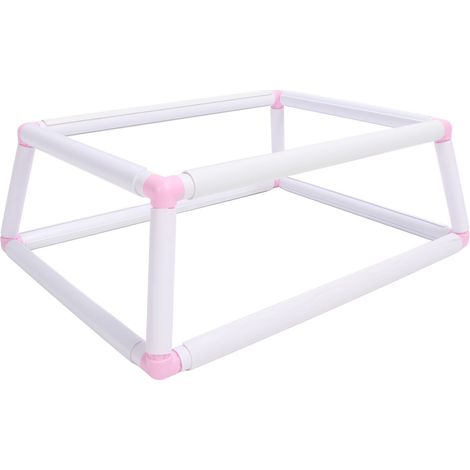 Support de cadre à broder double couche à pince pour cercle à broder, cadre portatif en plastique rose (1/5)