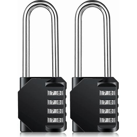Lot de 2 cadenas à combinaison robustes et résistants aux intempéries (1/5)