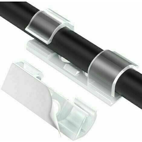 70PCS Clips Câbles Adhésifs, Attache Câble Auto Collant, Clip Rangement de Câbles Electrique, Support de Câble Organiseur de Fils pour TV/Voiture/PC/Bureau/Maison, Transparent (1/3)