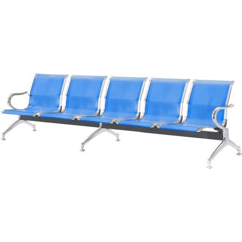 Panca Per Sale D'Attesa 5 Posti In Acciaio Microforato Serena Group Blu - SJ830B-5
