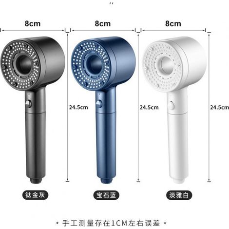 [Pommeau de douche à double pression] Pommeau de douche puissant à cinq vitesses avec filtre, portable, adapté à un usage domestique. (1/4)
