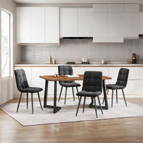 Ensemble table et 4 chaises de salle à manger design moderne (1/5)