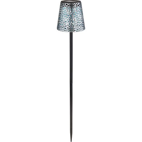 Lampada solare a LED Lampada solare da esterno metallo nero bianco caldo IP44 H 70 cm