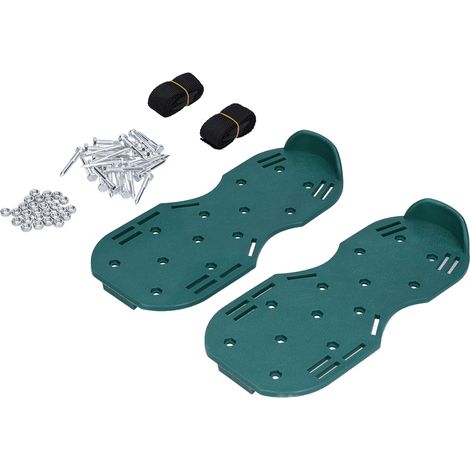 Chaussures de Jardin Vertes à Clous pour Aérer la Pelouse - Semelles en TPE pour Terrasse et Extérieur (1/5)