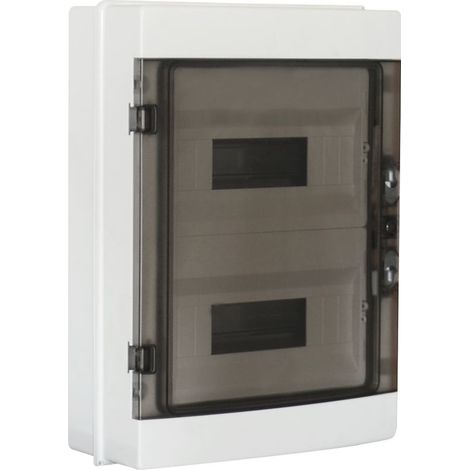 ETTROIT Centralino stagno da parete 24 moduli IP65 grigio RAL 7035 con portello trasparente fumè - DB120924