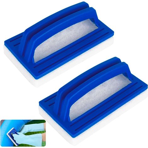 2pcs Eponge Magique Piscine Bleu Brosse de Nettoyage de Piscine Brosse Ligne d Eau Brosse de Piscine avec Poignée Brosse Piscine Nettoyage Et Accessoires pour Spa Petite Piscine Baignoire Nettoyage