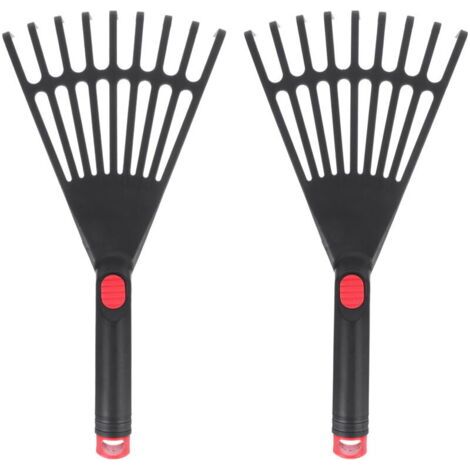Râteaux à gazon 2 pièces Râteaux en plastique Râteaux de jardinage pratiques Râteaux à feuilles mortes durables (1/5)