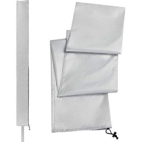 Housse de sèche-linge rotative, imperméable et zippée, pour étendoir et séchoir de jardin (argent) (1/4)