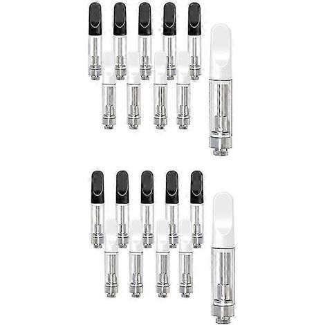 20 leere Aufbewahrungskartuschen für 1,0 ml Glas- und Keramikflaschen, leicht zu befüllen, schwarz-weiß (siehe Foto).